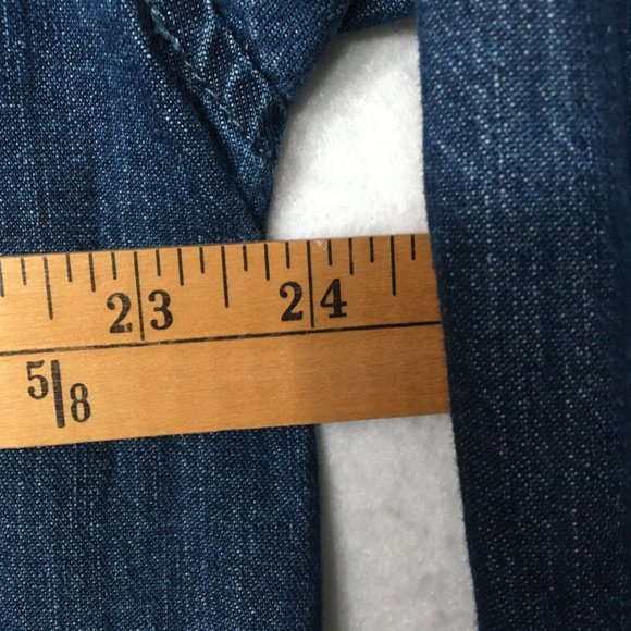 George & Martha Denim Button Down Shirt Mens XL Long Sleeve Heavyweight Pockets - Picture 4 of 8